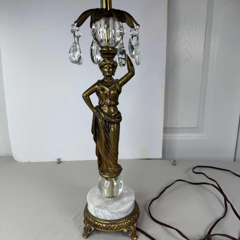 Vintage 1950s Wilmar Co. Hollywood Regency Figural Table Lamp - Grecian Goddess